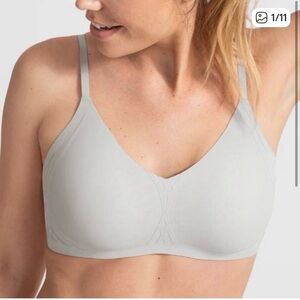 Honeylove Women Bra Sz M Light Gray Silhouette Wireless Seamless Classic Staple